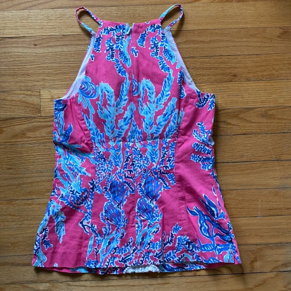Lily Pulitzer pink and blue sleeveless top - Picture 5 of 6